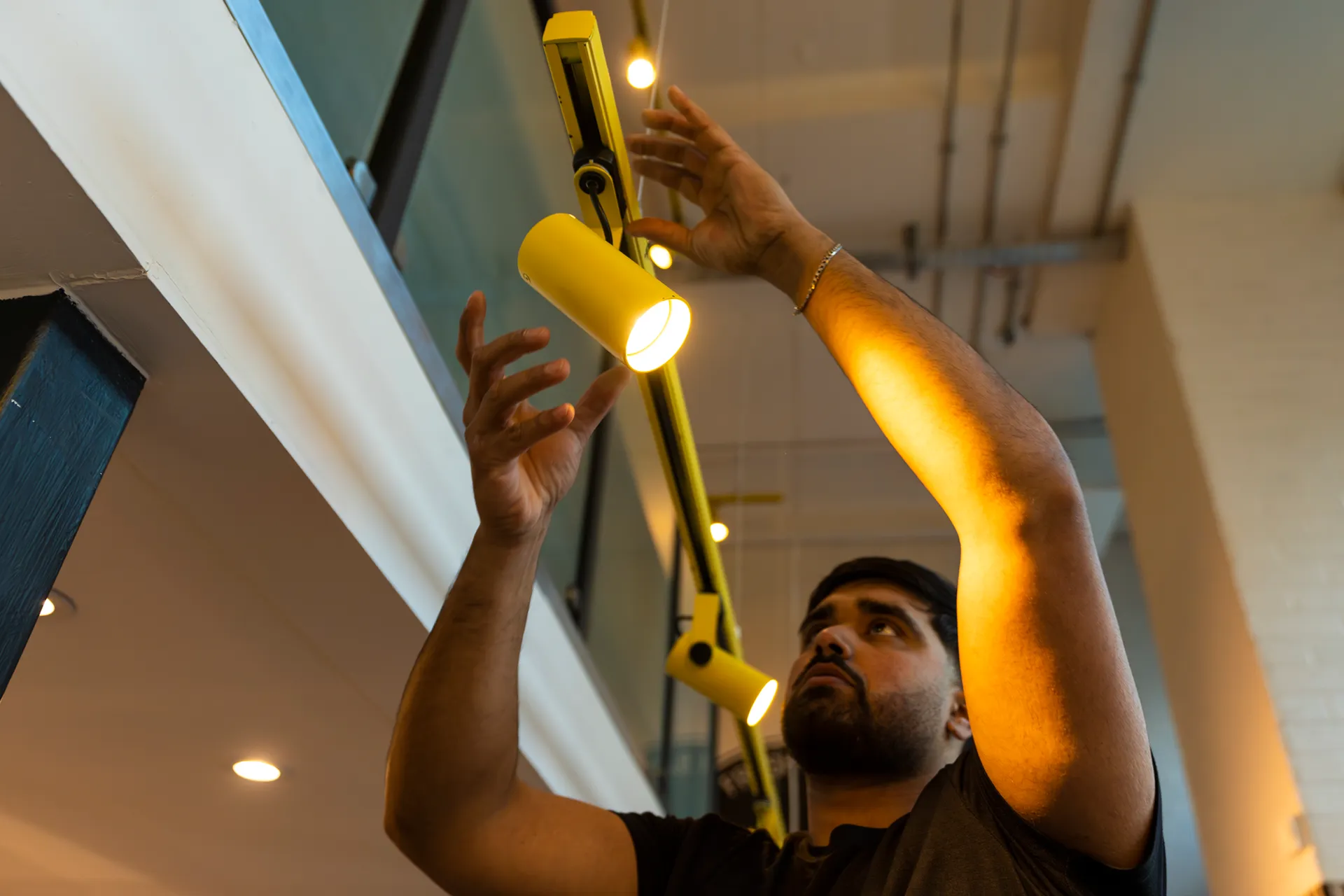 lighting installation by man